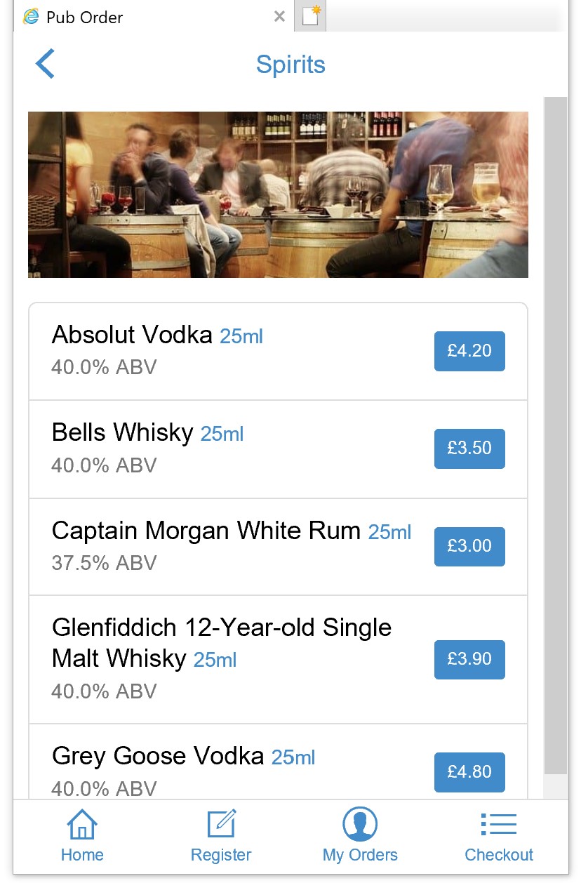 phone-spirits pub order - phone spirits